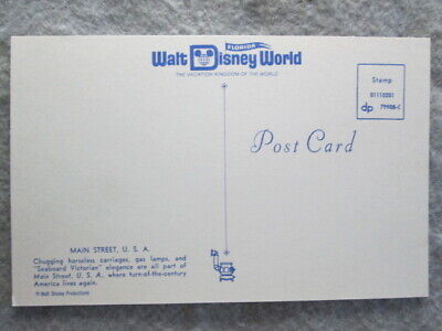 Vintage The Walt Disney World Main Street, U.S.A., Orlando, Florida Postcard