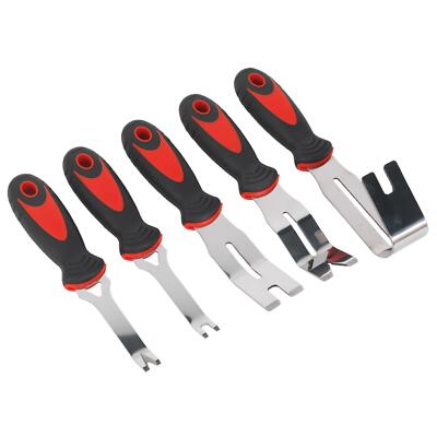 Sealey Door Panel & Trim Clip Removal Tool Set 5pc Stainless Steel