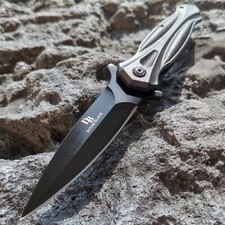 Sharp Black Stainless Steel Blade Tactical Survival Defense Folding Knife Tool