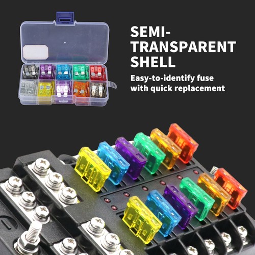 100 Stck. Auto Kfz Medium Standard Sicherungen Auto Klinge Sicherung Sortiment Kit APM - Bild 9 von 9