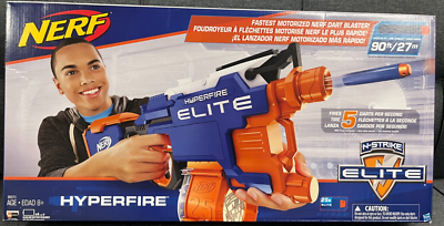 NERF HYPERFIRE ELITE トイガン 8本 Nerf N-Strike Elite HyperFire Blaster, Motorized, 25-Dart Drum