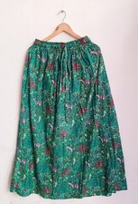 Indian Cotton Green Floral Long Skirt Women's Clothing Party Wear Long Skirts US