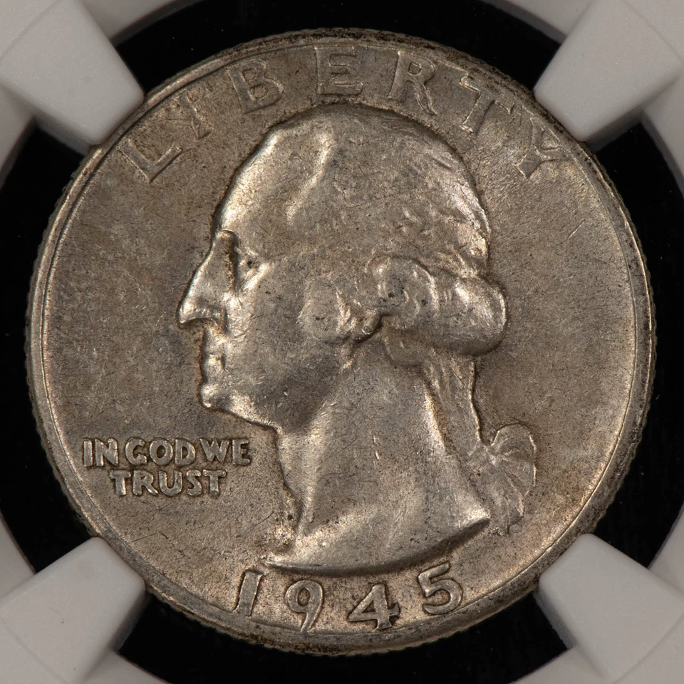 1945 DDO 25c Silver Washington Quarter - FS-101 Double Die - NGC AU 55 - X5828 - Image 4 of 4