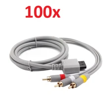 LOT 100X AV Audio Video Stereo Composite RCA Cable Cord for Nintendo Wii Wii U
