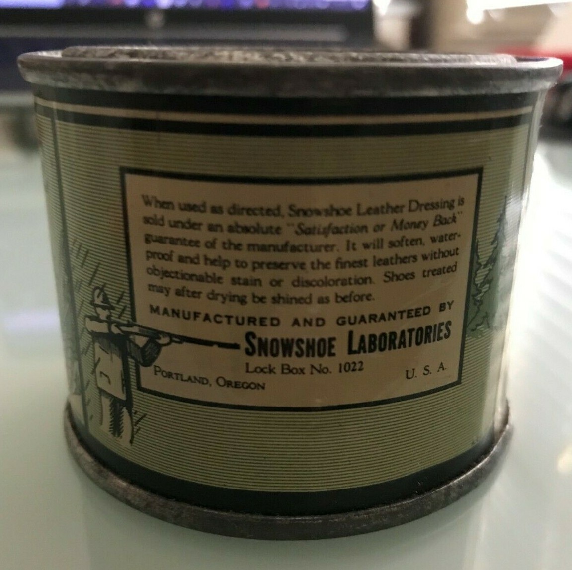 1940 SNOWSHOE waterproof LEATHER DRESSING Graphic Advertising TIN New Old Stock | eBay 1940 SNOWSHOE waterproof LEATHER DRESSING Graphic Advertising TIN New Old Stock | eBay