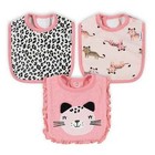 Gerber 3-Pack Baby Girls Leopard Terry Cloth Bibs