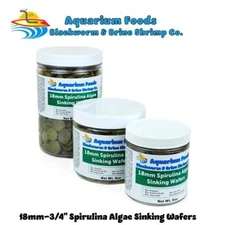 18mm Sinking Spirulina Veggie Algae Wafers Pleco Fish Food, FREE PELLETS/WAFERS!