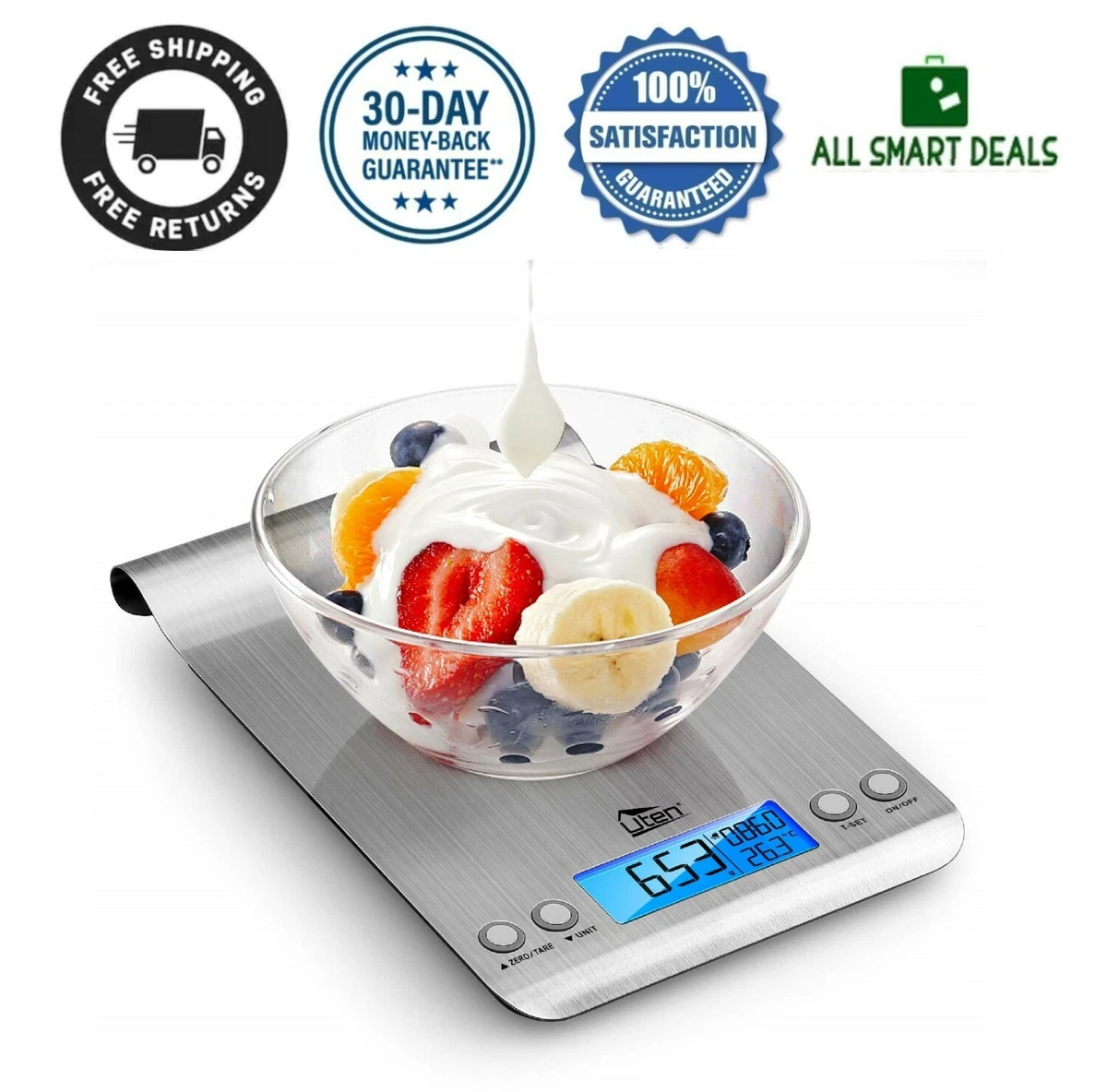 Bascula Digital De Peso Para Comida Gramos Y Onzas Hornear Medir Porciones  11lbs