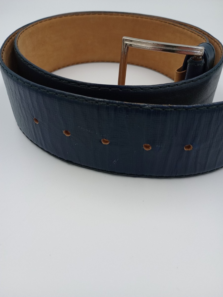 Vintage Men Sentry Vintage 1996 Black Leather Belt Size 36 Embossed Grain Silver Accents main image 0