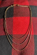 Vintage Sarah Coventry Gold Tone triple Chain 17 inch