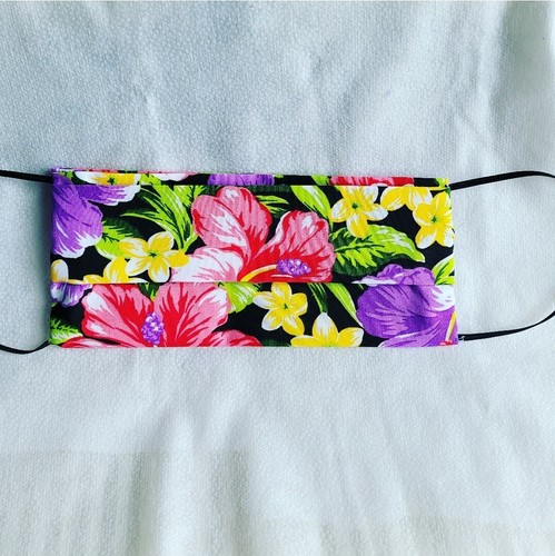 Face mask HAWAIIAN COLORFUL HIBISCUS 🌺 - Picture 2 of 4