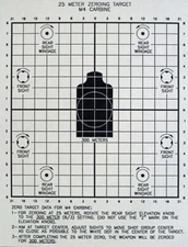 Official DOD 25 Meter Zeroing, 2-Sided Target, M4-Carbine (Lot Of 10)