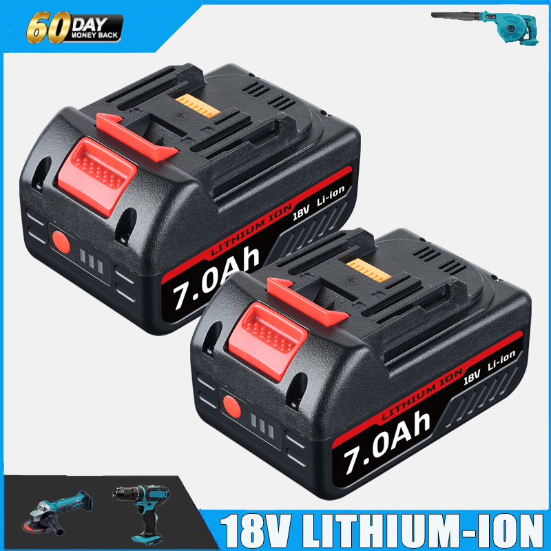2pack 18V For Makita 18V Battery 7.0Ah LXT BL1830 BL1860 BL1850