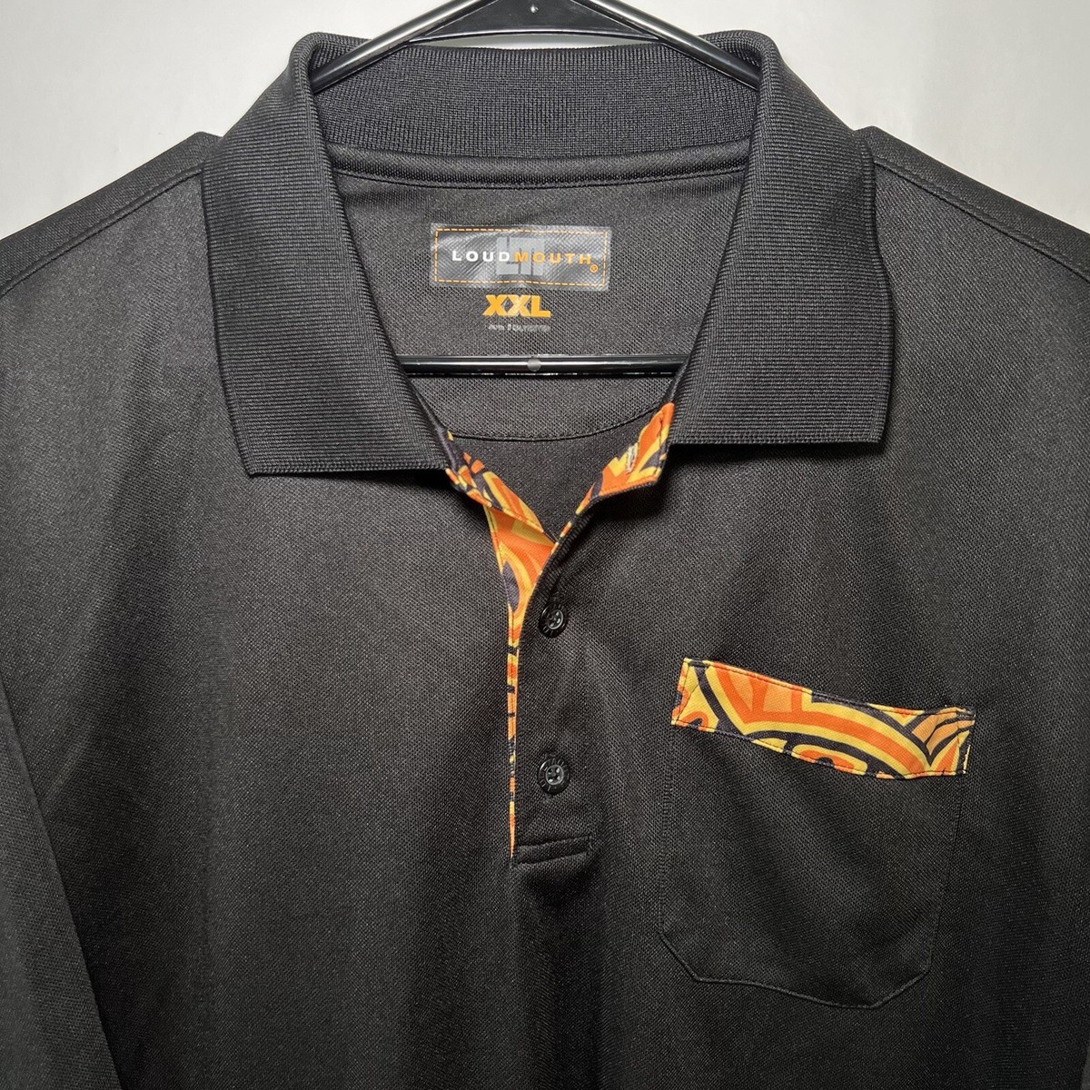LOUDMOUSゴルフシャツ オレンジXXL Loudmouth Golf Polo Shirt Mens Size XXL 2XL Black Orange
