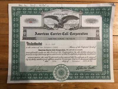 AMERICAN CARRIER-CALL CORP. (USA) (B3)