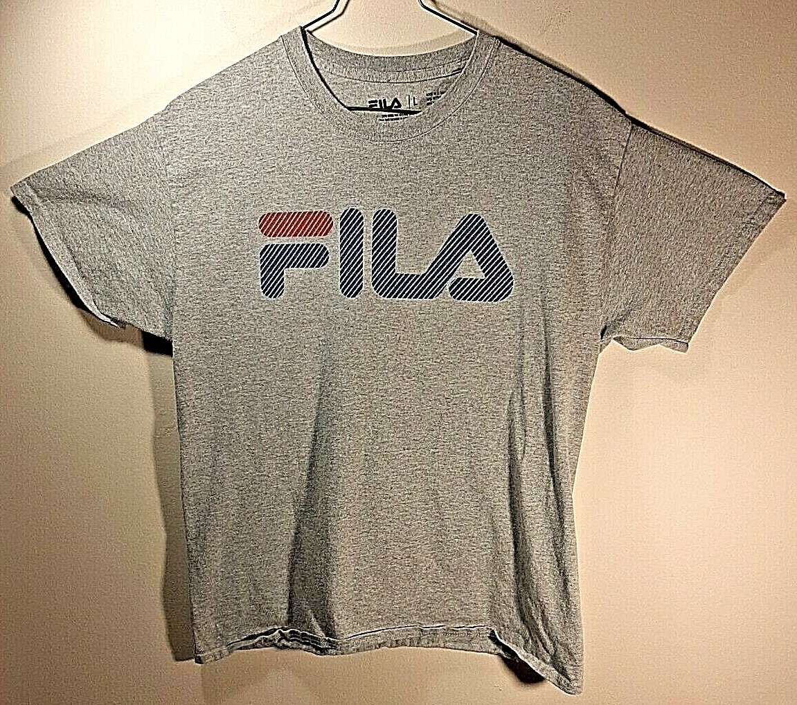 T shirt uomo Fila grigia manica corta marca logo scritto taglia:L Large