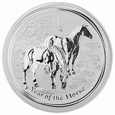 2014 Australia Perth MInt 1/2 oz Silver Year of the Horse BU Lunar Series II