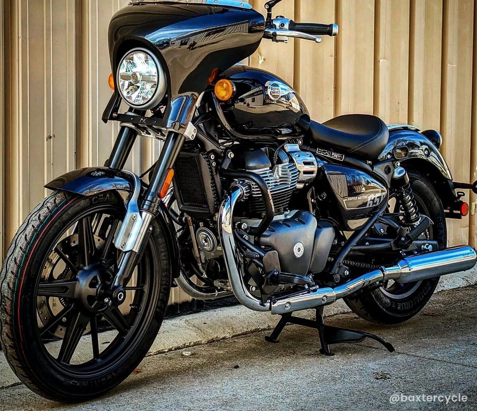 "MESSER VERKLEIDUNG RUND, ASTRAL SCHWARZ" PASSEND FÜR ROYAL ENFIELD SUPER METEOR 650 - Bild 2 von 4