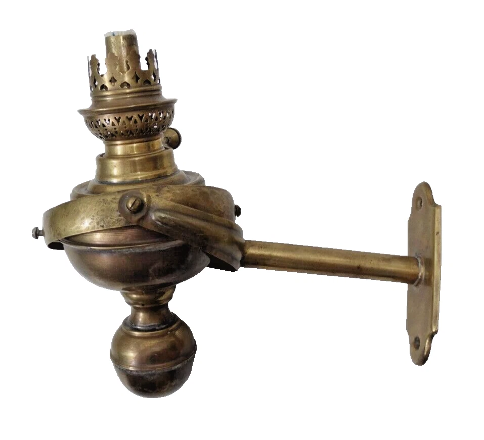 Ancre Huile Lampe Laiton & Cuivre ~ Nautique Maritime Bateau Lanterne