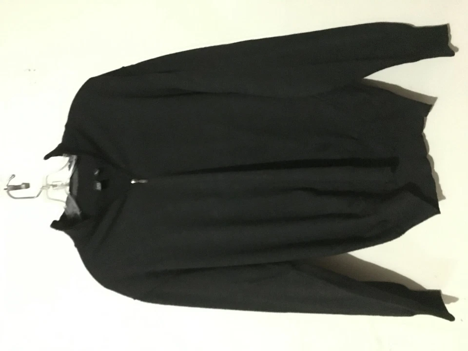 Saks Fifth Avenue  Size XL Italian Merino Wool Blend Gray 1/4 Zip Men Sweater - Image 4 of 4