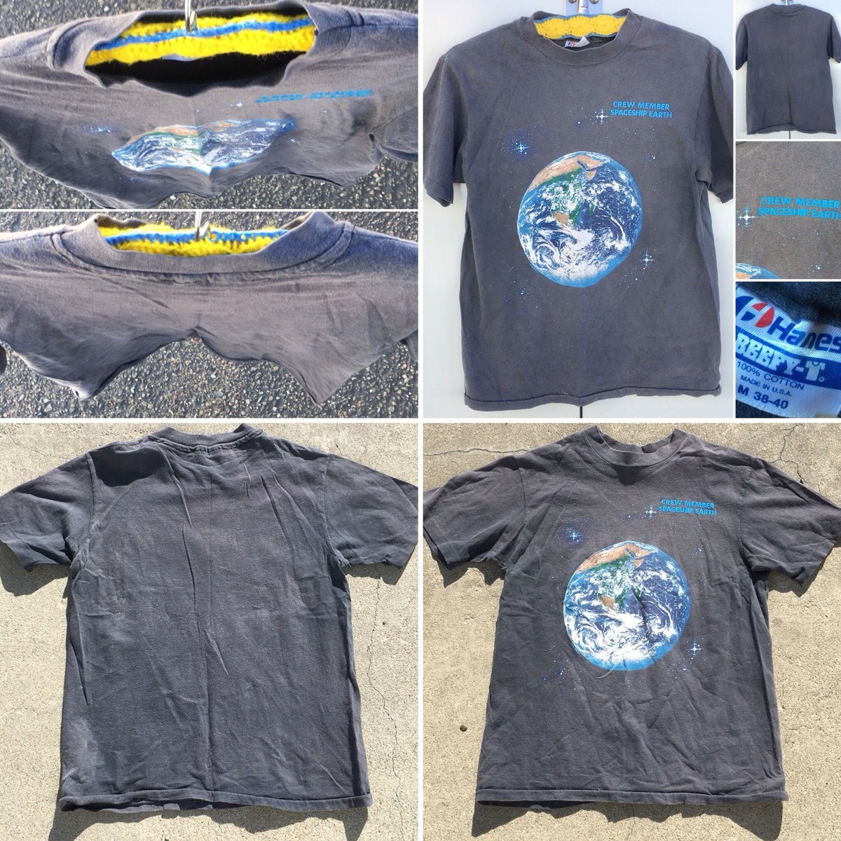 Vintage Crew Member Spaceship Earth T-Shirt Made In USA M 38-40 | eBay