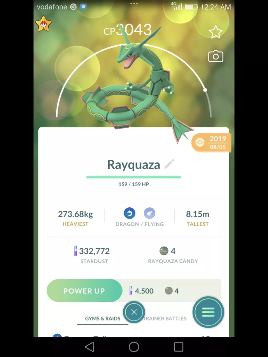 POKÉMON GO RAYQUAZA Trade - Legendary - Raid Exclusive $40.00