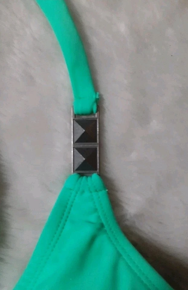 Top de bikini Converse One Star para mujer talla L azul aguamarina Foto 3 de 4