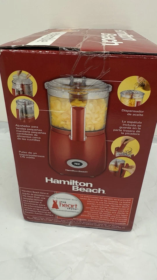 Hamilton Beach Ensemble 72703 Red 3 Cups Food Processor Chopper - Image 4 of 4
