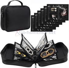Travel Jewelry Organizer Case with 6 Zipper Pouches, Portable Jewelry Organizer