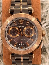 Versace Aion Chronograph Men's Watch with A Two-tone Stainless Steel Case 44mm