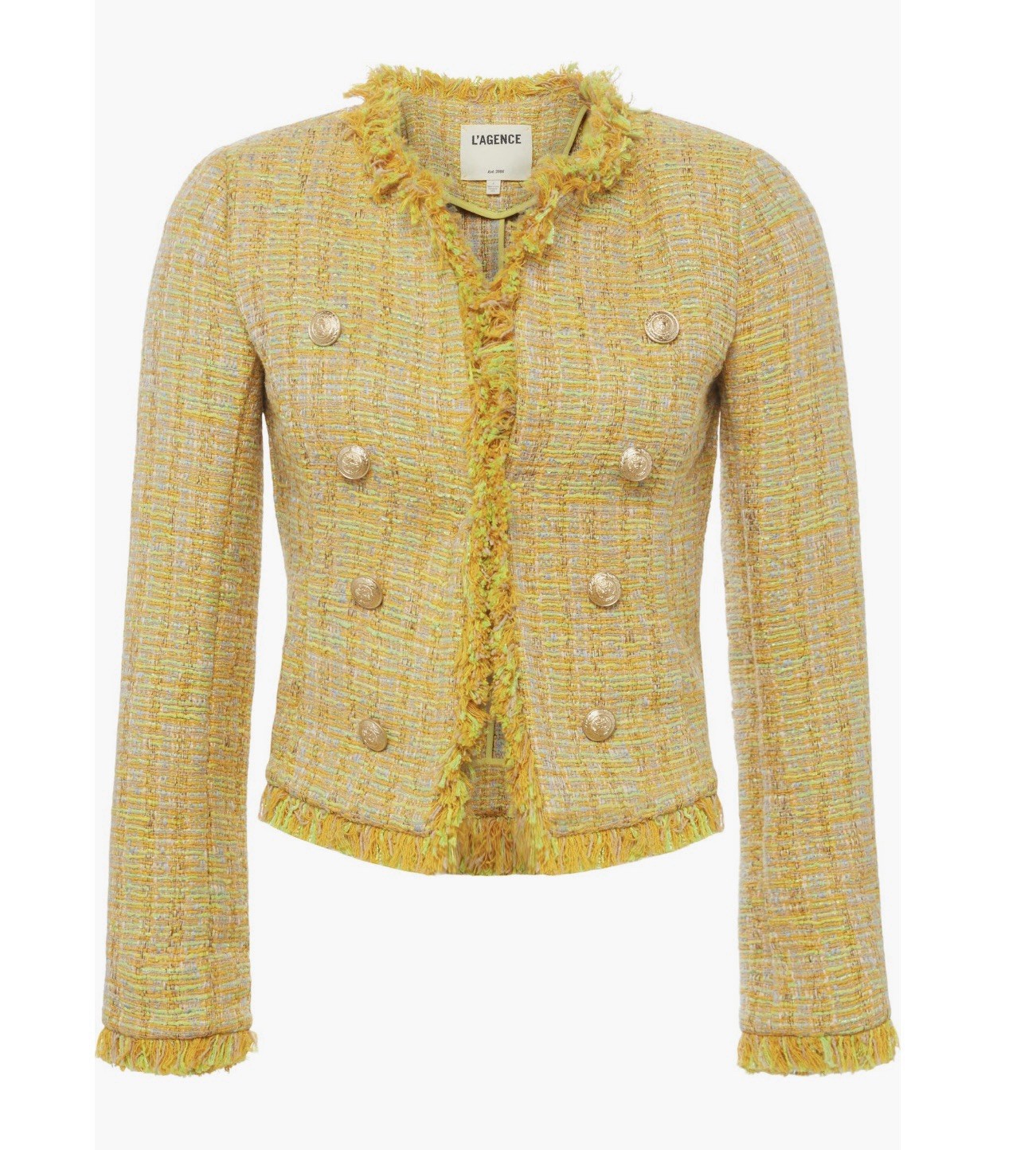 L'agence Tinlee Yellow Tweed Blazer Size 8