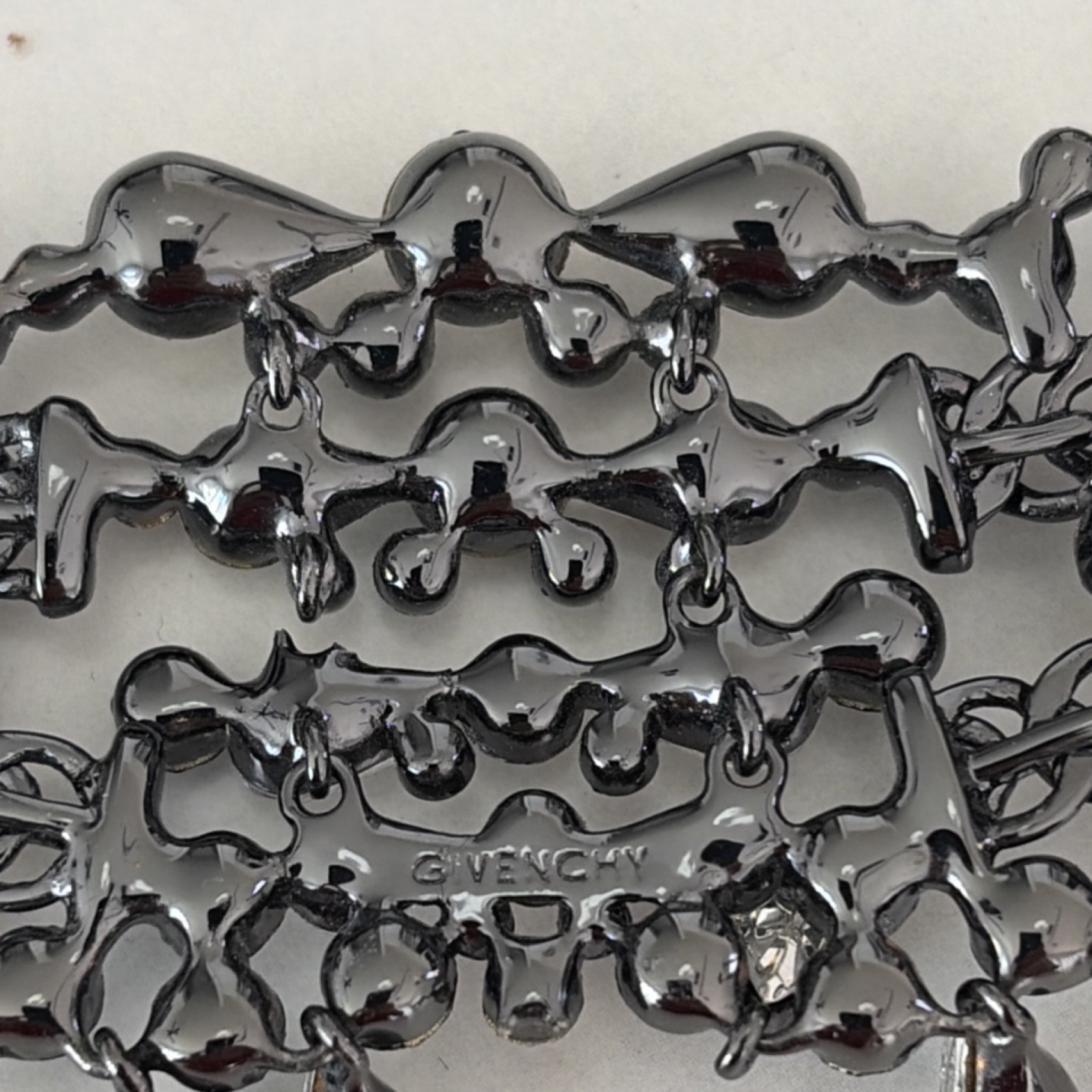 Givenchy Black Lace Crystal Statement Choker Neck… - image 4