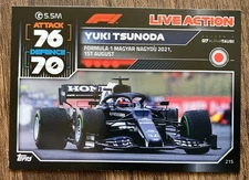 Yuki Tsunoda #215 AlphaTauri - 2022 Topps Turbo Attax Formula 1 F1 Card - CLEAN
