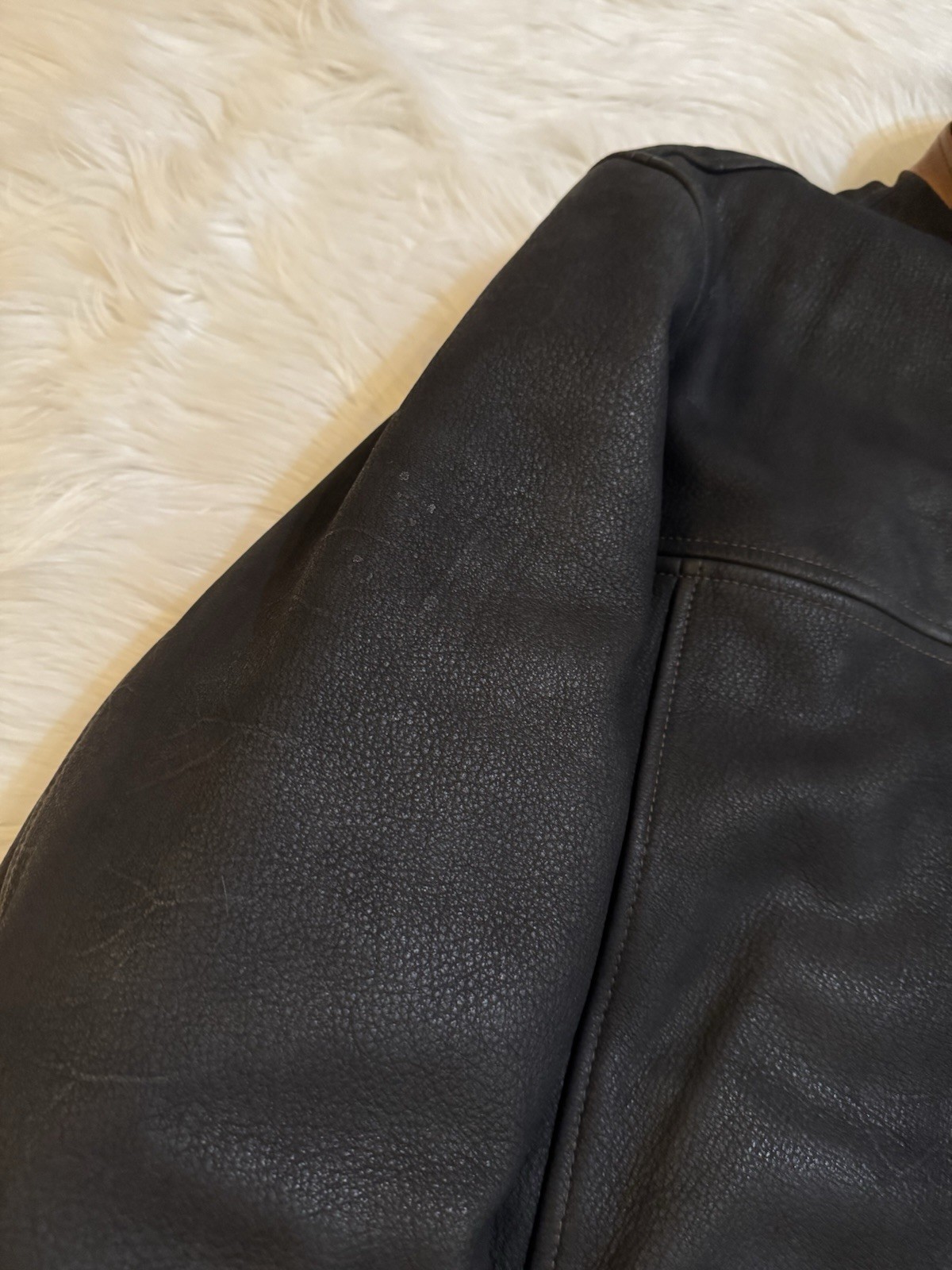 Overland Jack Frost Leather Coat Shearling Lining Black 52 image 10
