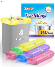 Teivio Small Trash Bags 4 Gallon 160 Counts 1 Count Pack of 160 , Colorful
