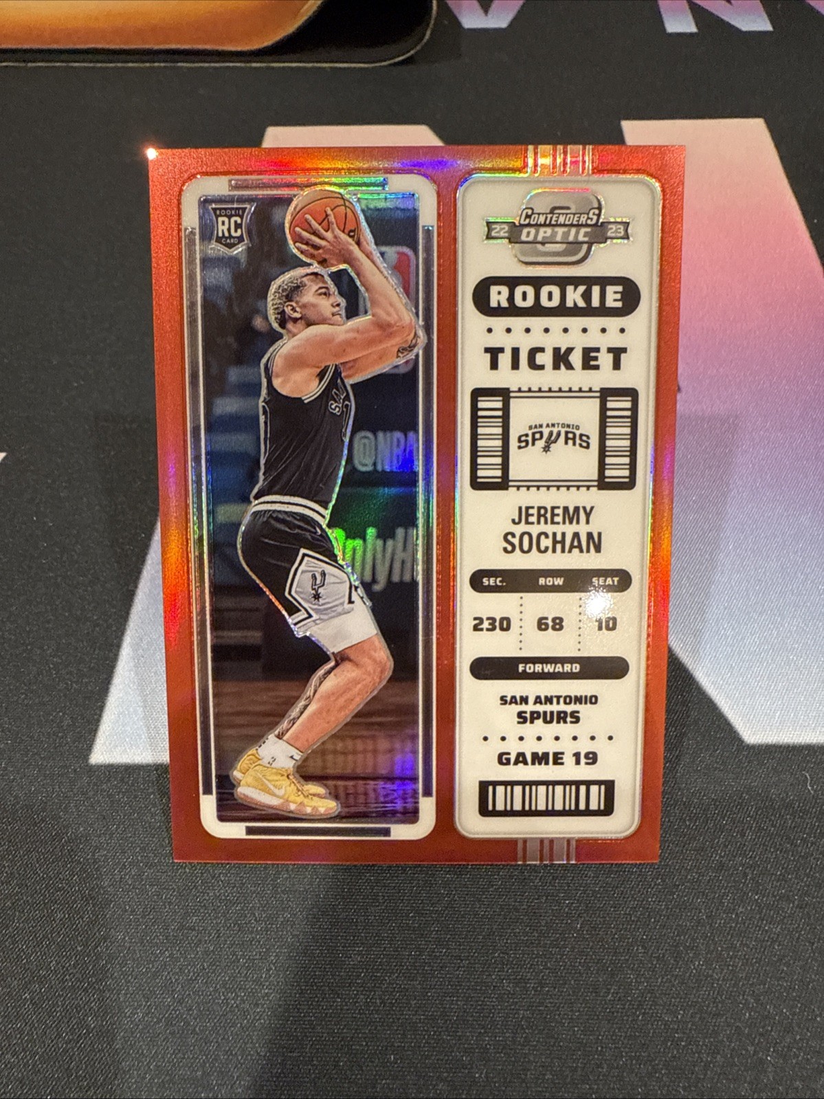 2022-23 Panini Contenders Optic Rookie Jeremy Sochan #3 Red Prizm RC Spurs