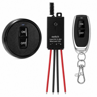 12V Funkschalter mit Fernbedienung Kabelloser Lichtschalter DC 5V-48V 10A Remote