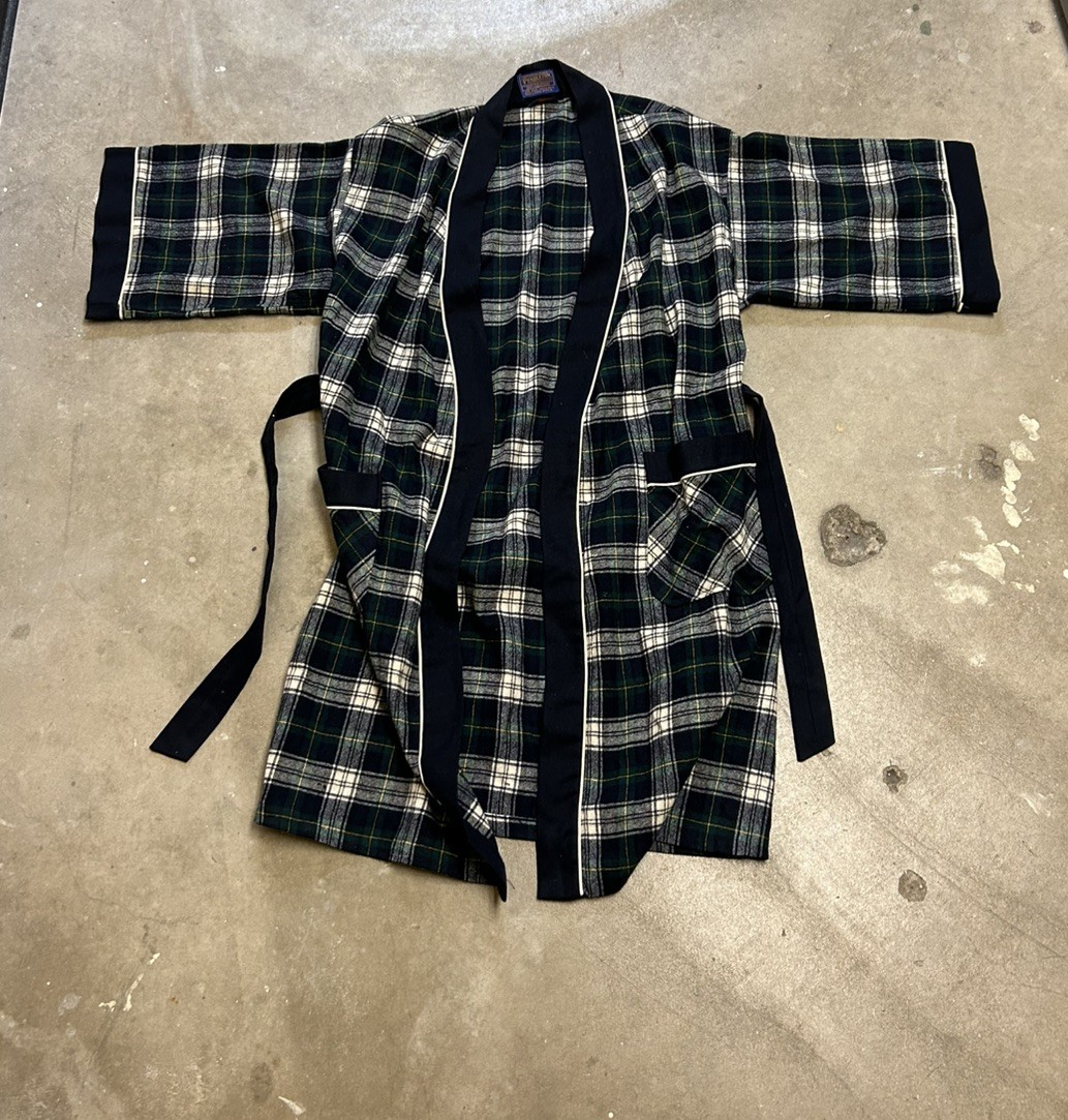 Vintage Pendleton Men Medium Green Multicolor Pla… - image 1