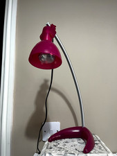 Adjustable Pink/Silver Desk Lamp Corded Electric LED E14 Warm White retro 90s