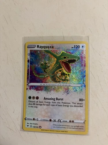 Pokemon Rayquaza Amzing Rare SWSH Vivid Voltage Card 138/185 NM Condition