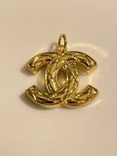 Chanel Zipper Pull Button Stamped Charm