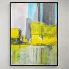 Original Art Cityscape. Acrylic Painting. 9x12 on Art Paper. 'Reclamation'