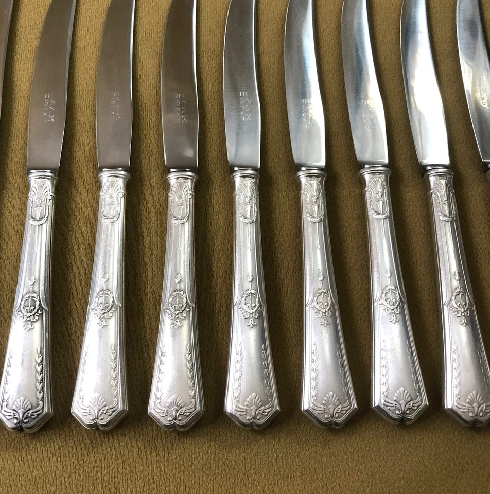 12 couvert à fruit SFAM modèle EMPIRE SANS GENE métal argenté Couteau Fourchette - Photo 3/4