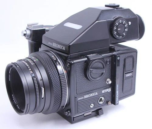 Zenza Bronica ETR Si ETRSi Zenzanon EII 75mm f2.8 Lens AE-III AEIII Prism Winder