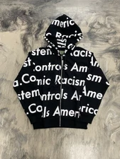 Denim Tears Racism Controls America Hoodie Black Zip Up Small Authentic