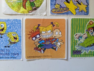 Vintage Nickelodeon Rugrats Sponge Bob Odd Parents Y2K Stickers Lot Five (5)