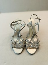I Miller Beautiful Shoes Womens Silver Sparkly Stappy Heels Size 8M