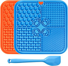 Silicone Lick Mat for Dogs Cats Slow Feeder Suction Cup Feeding Mat 2 Pack