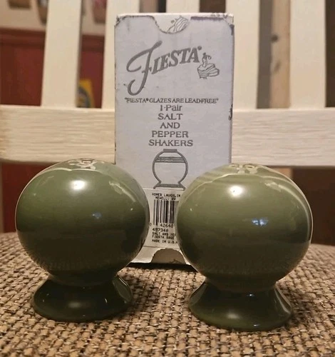 Fiesta Fiestaware Sage Ball Salt & Pepper Shakers -