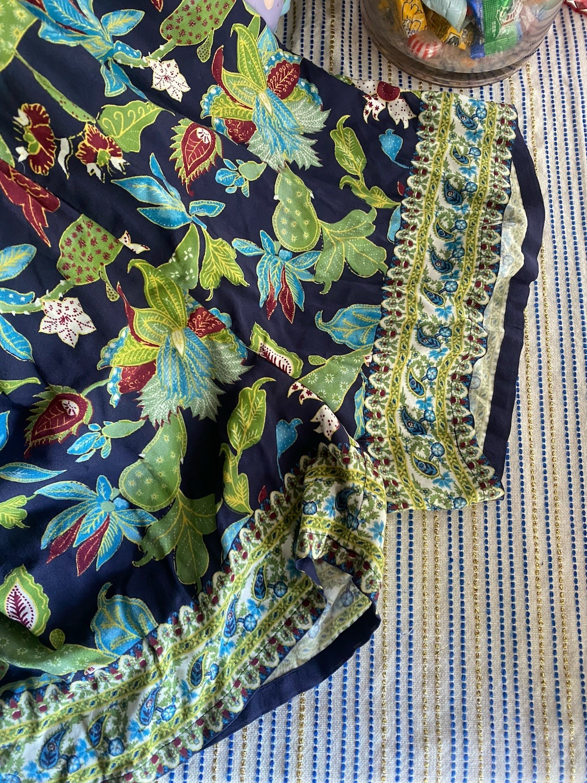 Tory Burch  Wisteria Wrap Romper Womens Swim Cover Up Blue Green Sleeveles Sz XS thumbnail 10